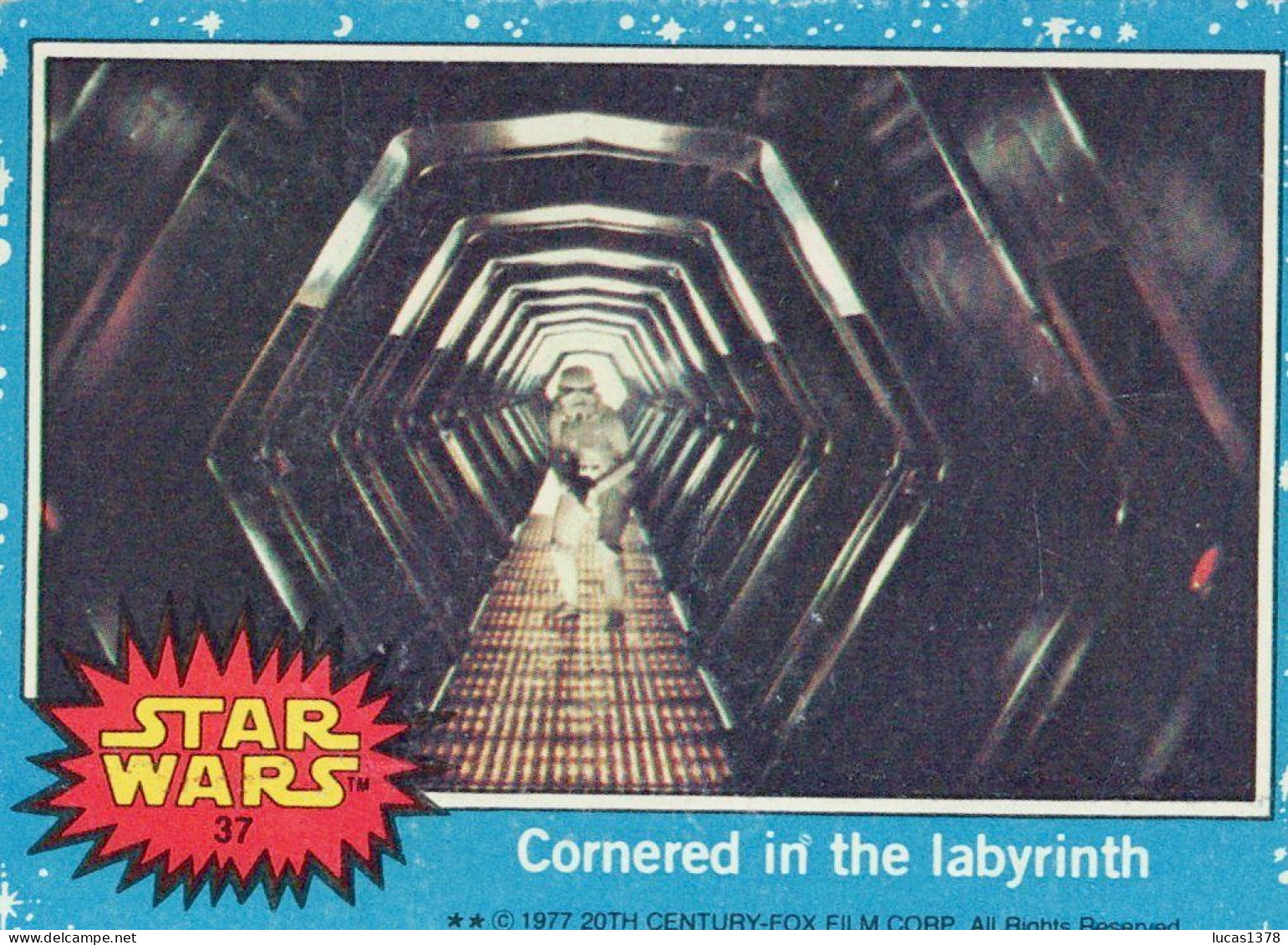 RARE / 1977 STAR WARS - Topps Original Blue Series 1 Carte # 37 - Star Wars