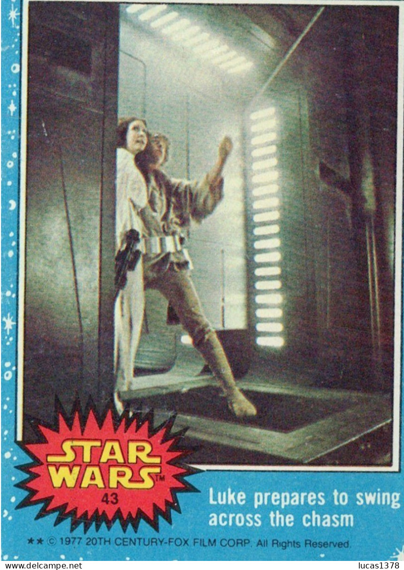 RARE / 1977 STAR WARS - Topps Original Blue Series 1 Carte # 43 - Star Wars