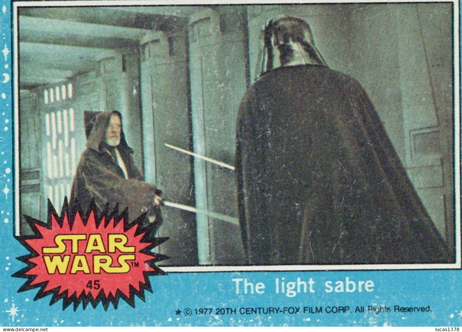 RARE / 1977 STAR WARS - Topps Original Blue Series 1 Carte # 45 - Star Wars