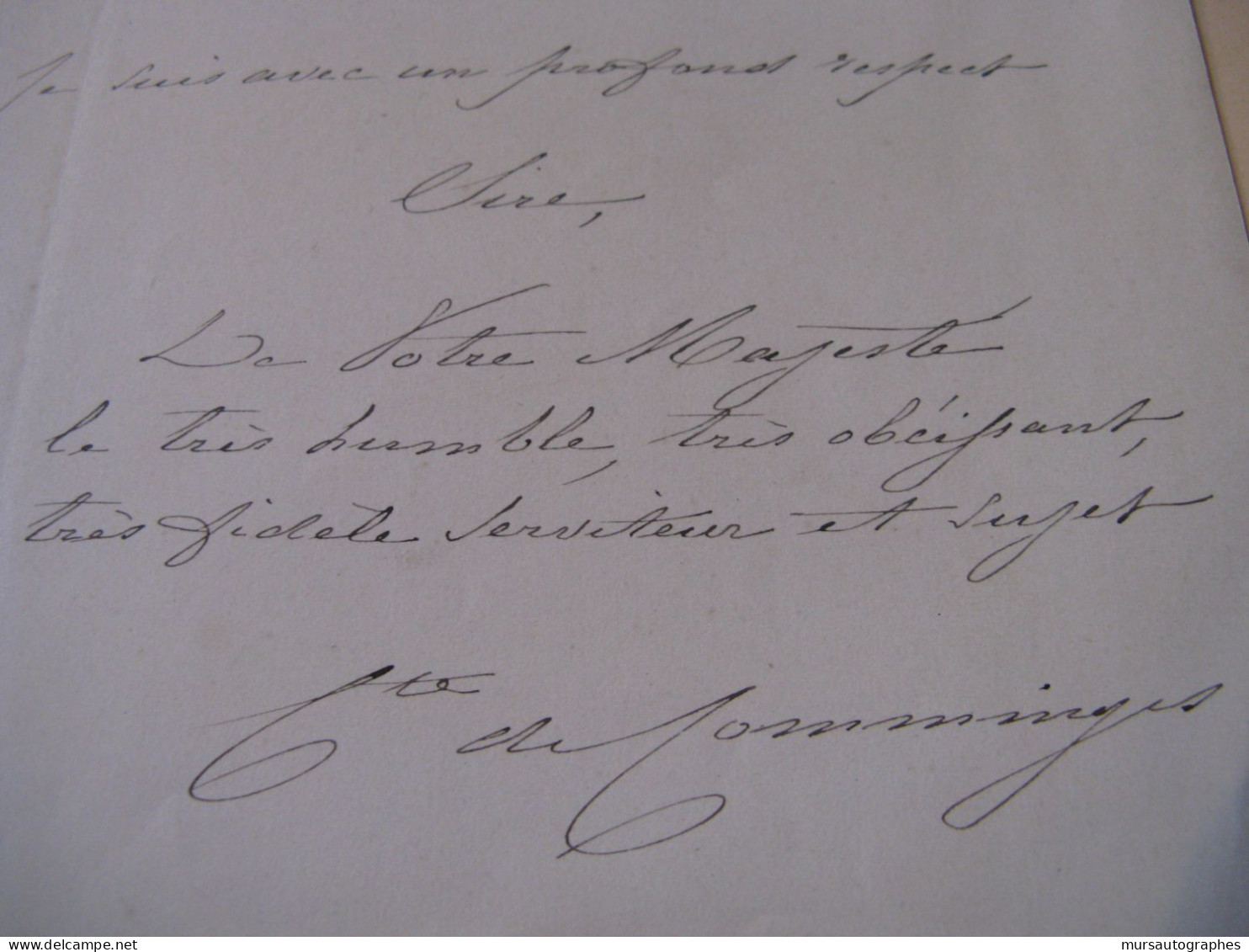 ELIE DE COMMINGES Autographe Signé 1870 ECUYER MEMORIALISTE à NAPOLEON III - Politisch Und Militärisch