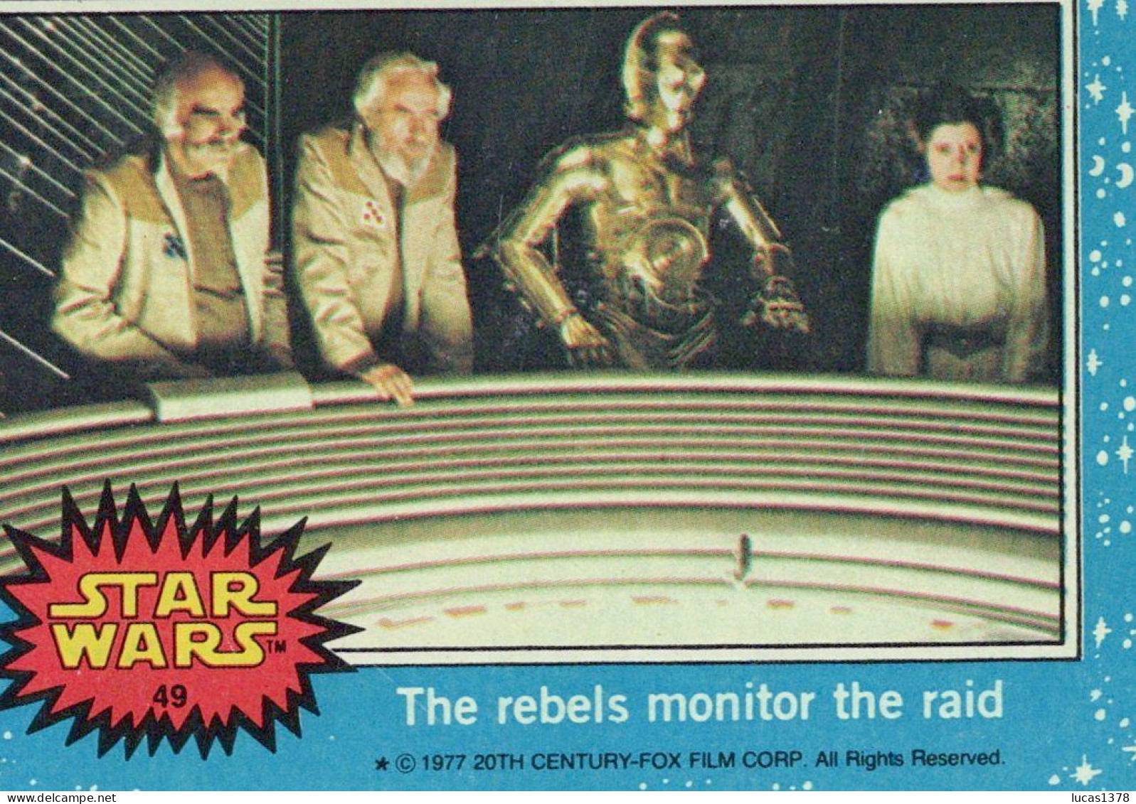 RARE / 1977 STAR WARS - Topps Original Blue Series 1 Carte # 49 - Star Wars