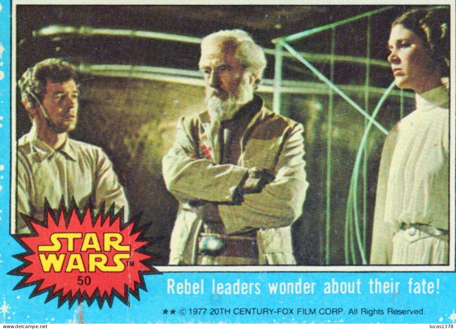 RARE / 1977 STAR WARS - Topps Original Blue Series 1 Carte # 50 - Star Wars