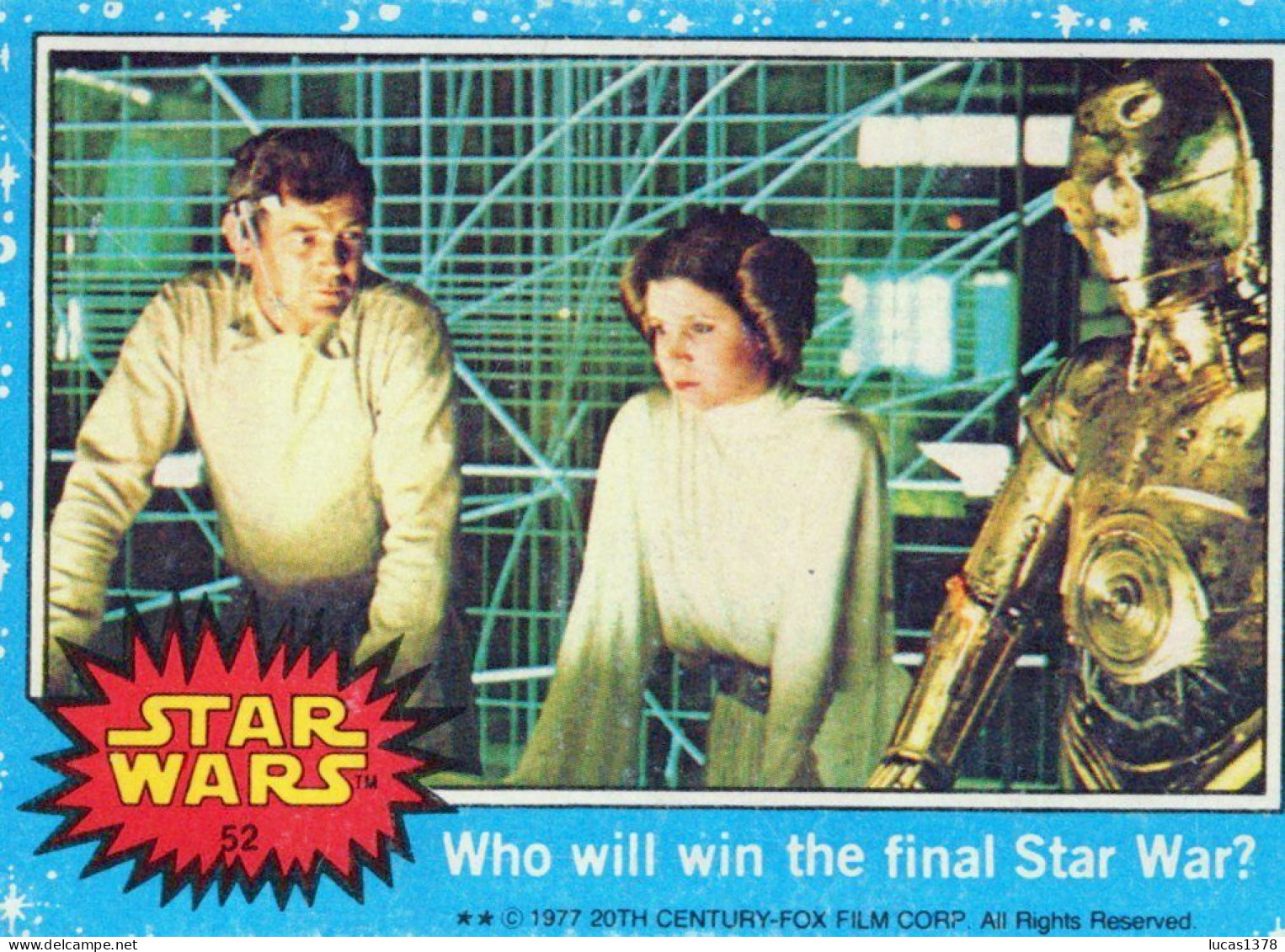 RARE / 1977 STAR WARS - Topps Original Blue Series 1 Carte # 52 - Star Wars