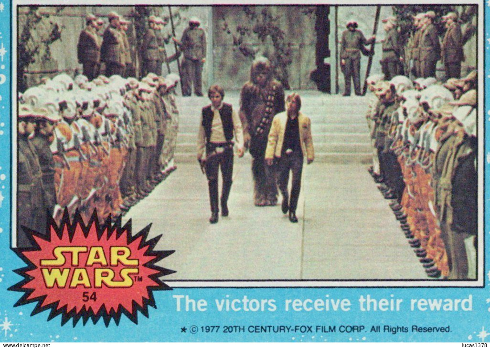 RARE / 1977 STAR WARS - Topps Original Blue Series 1 Carte # 54 - Star Wars