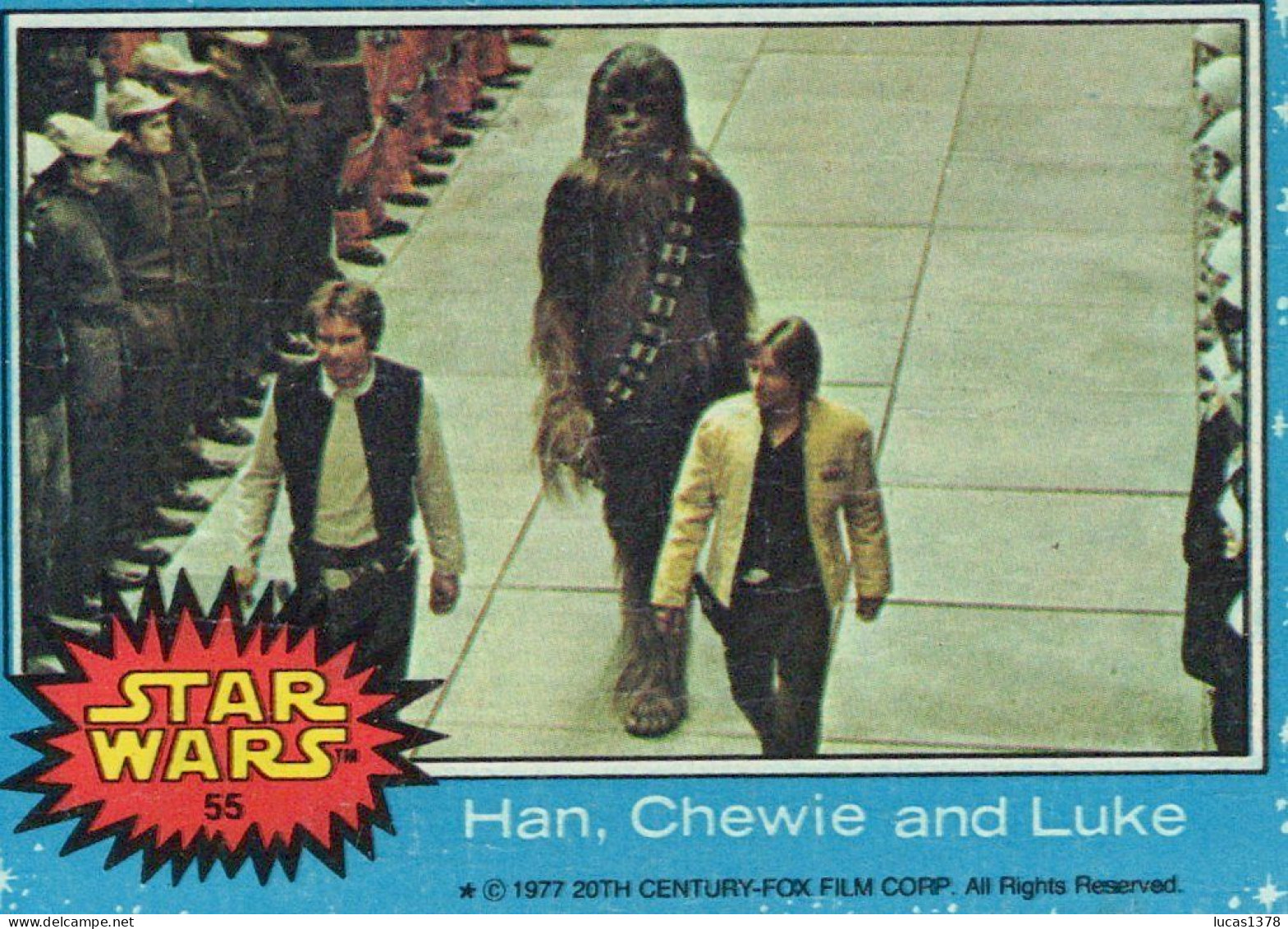 RARE / 1977 STAR WARS - Topps Original Blue Series 1 Carte # 55 - Star Wars