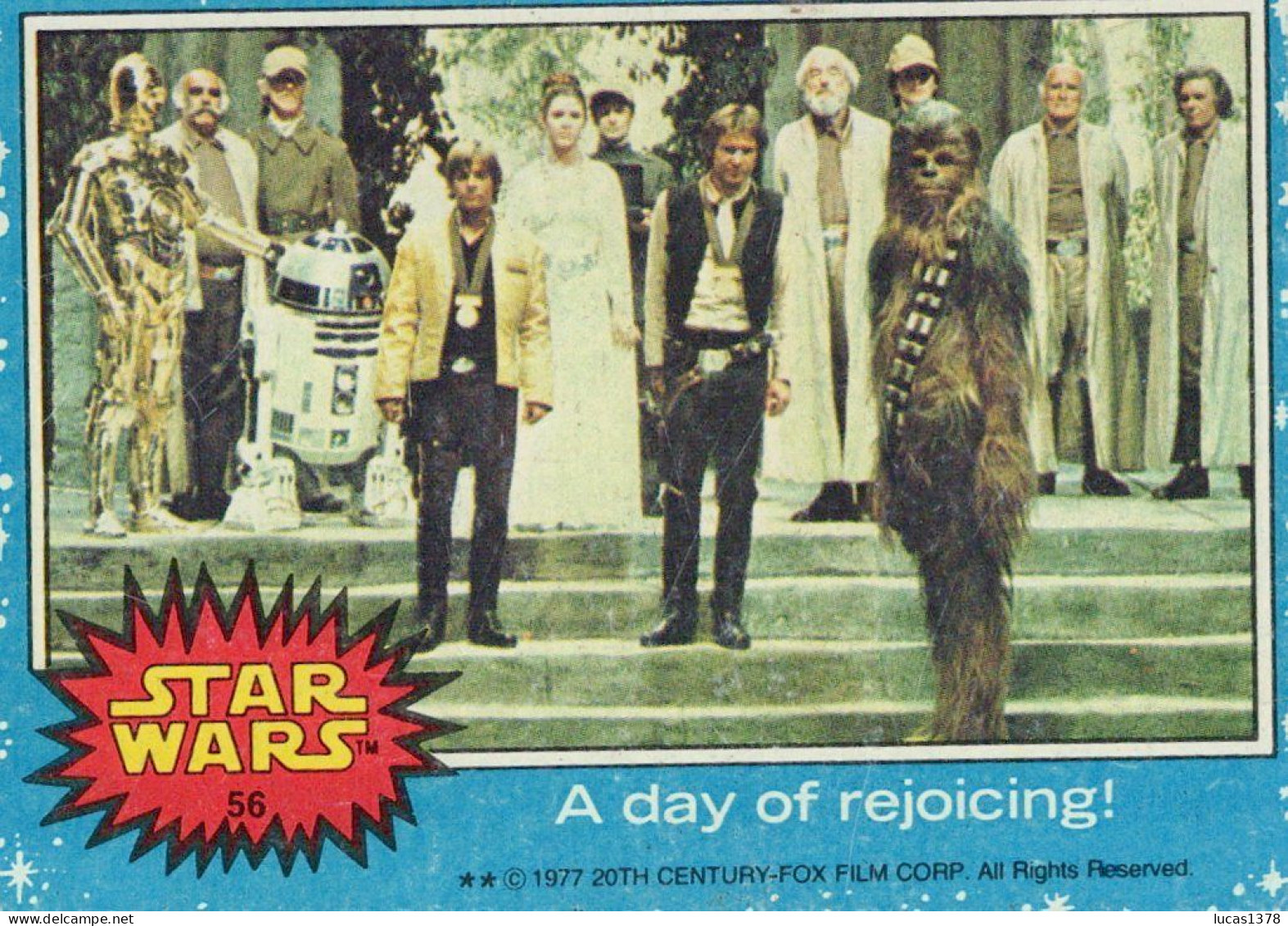 RARE / 1977 STAR WARS - Topps Original Blue Series 1 Carte # 56 - Star Wars