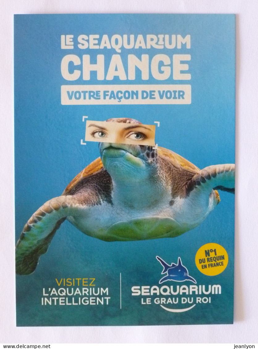 TORTUE MER - Oeil Femme - Carte Publicitaire Seaquarium - Tortugas