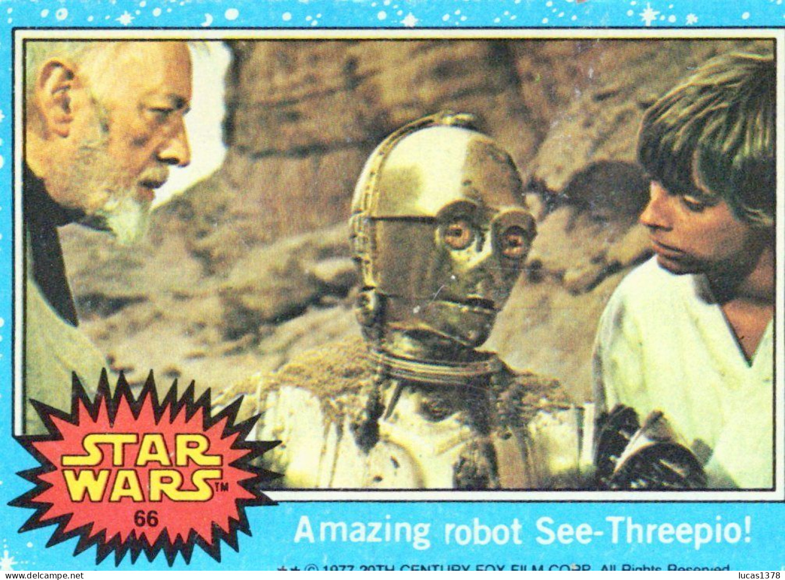RARE / 1977 STAR WARS - Topps Original Blue Series 1 Carte # 66 - Star Wars