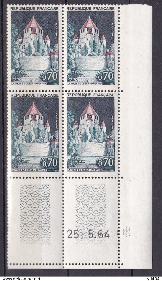 FR6725- FRANCE – PLATE BLOCKS – 1963 – PROVINS – Y&T # 1392A MNH - 1960-1969