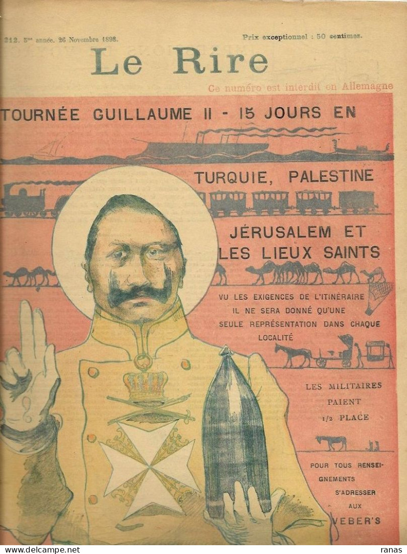 Arménie Génocide Arménien Arménia Turquie Revue Le Rire Satirique Caricature N° 212 De 1898  Voir Scans - 1850 - 1899