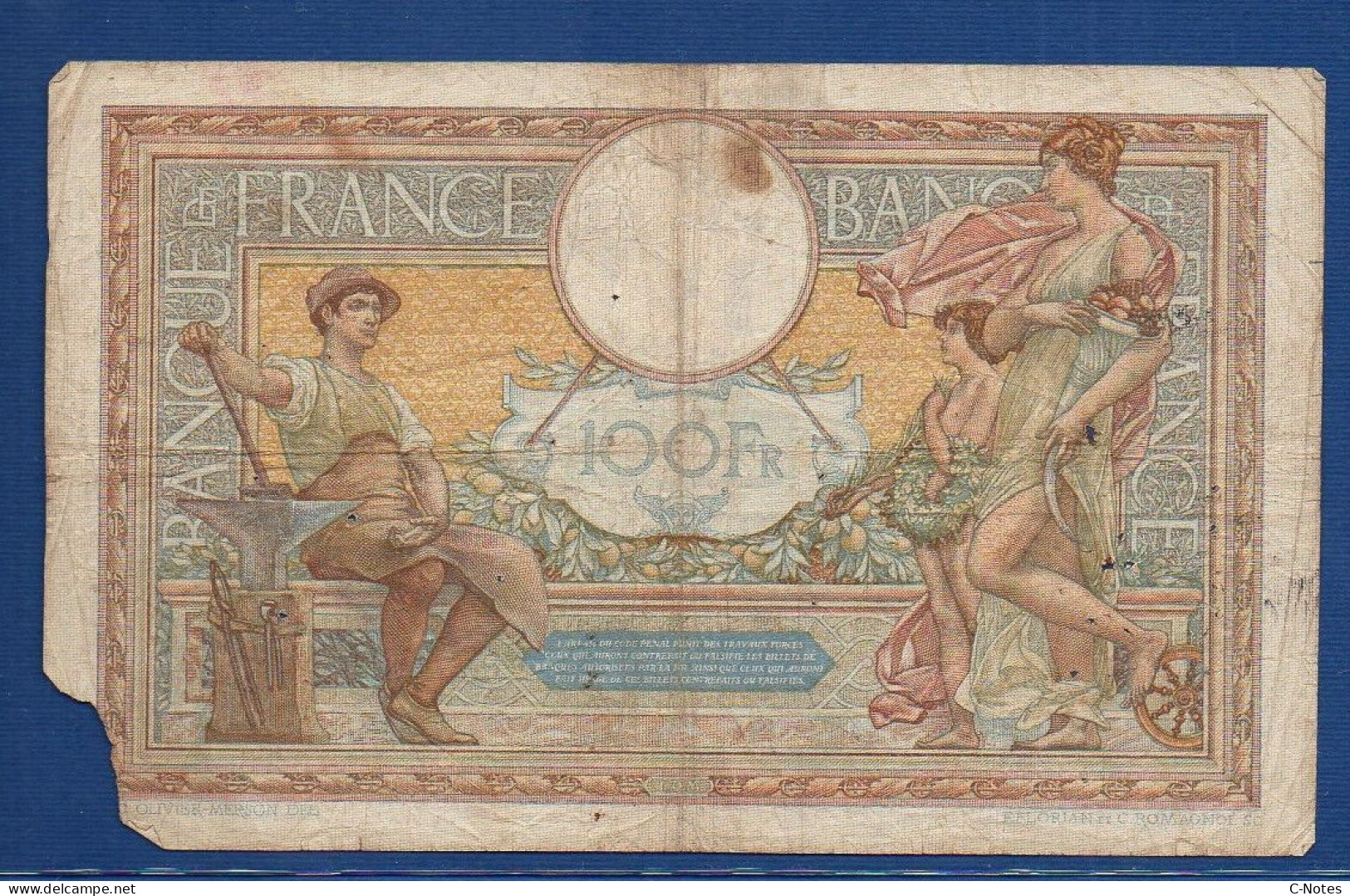 FRANCE - P. 86b – 100 Francs "Merson" 27.01.1938 Circulated, S/n G.57352 036 - 100 F 1908-1939 ''Luc Olivier Merson''