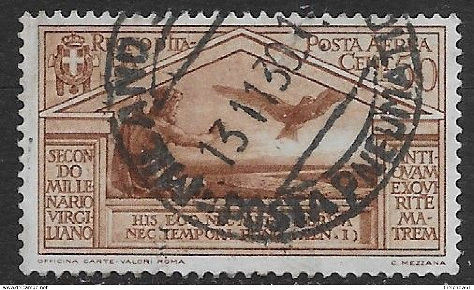 Italia Italy 1930 Regno Virgilio Aerea C50 Sa N.A21 US - Airmail