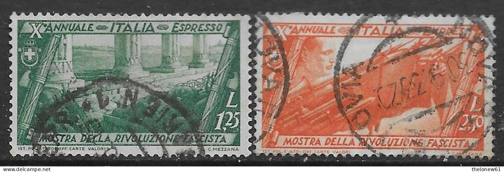 Italia Italy 1932 Regno Decennale Marcia Su Roma Espressi Sa N.E17-E18 Completa US - Eilsendung (Eilpost)