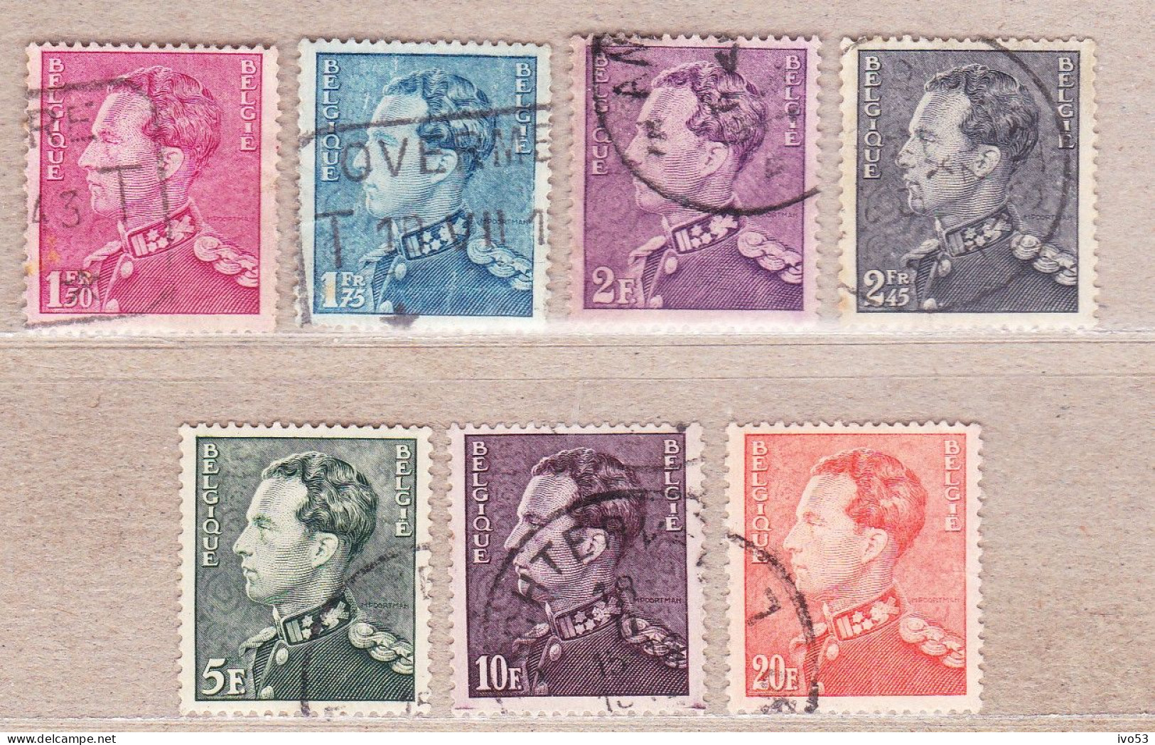 1936 Nr 429-35 Gestempeld.Poortman.OBP 3 Euro. - 1936-1951 Poortman