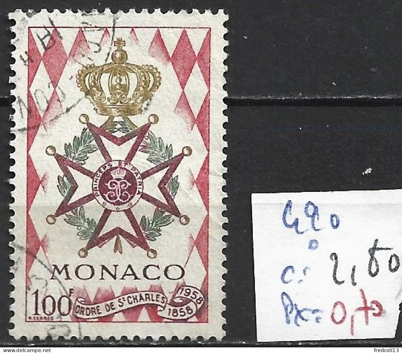 MONACO 490 Oblitéré Côte 2.80 € - Usados