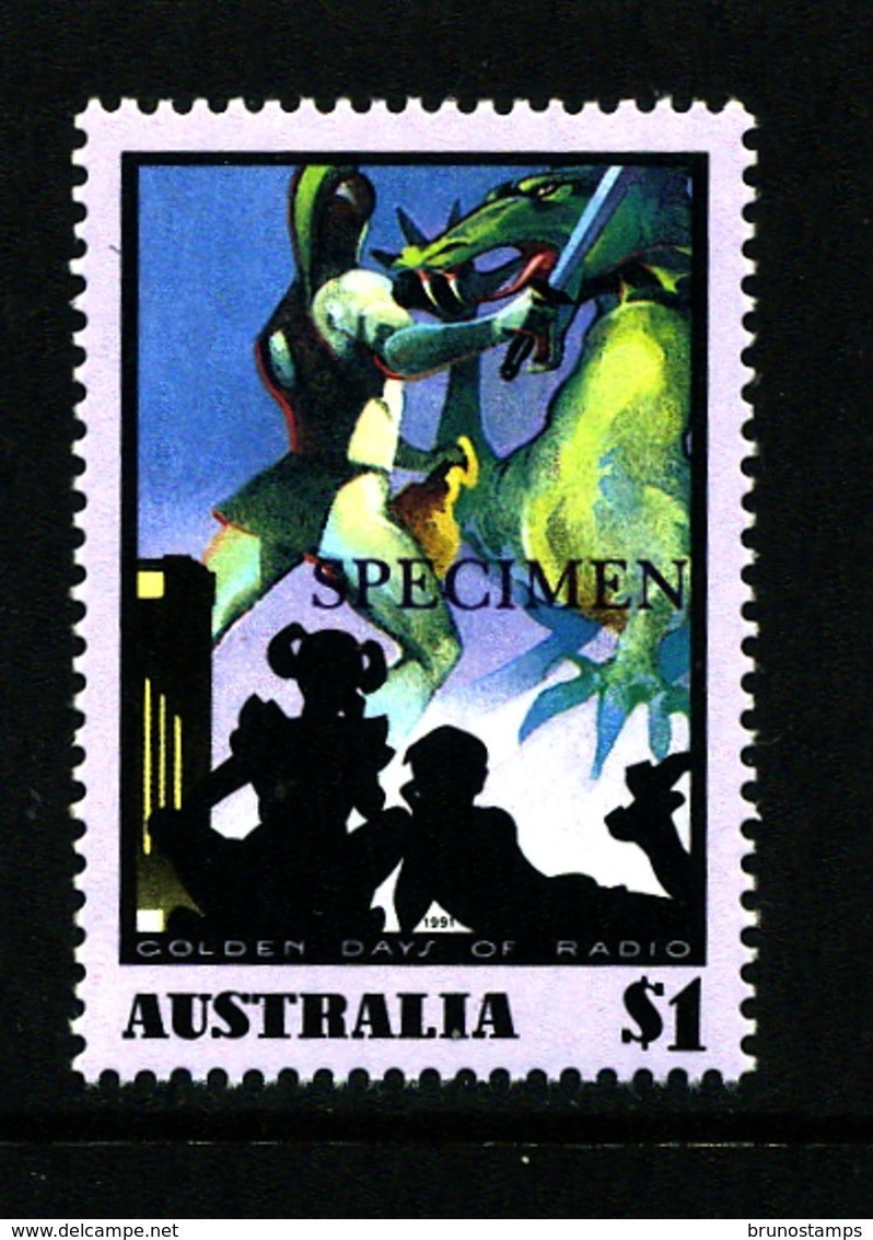 AUSTRALIA - 1992  $  1  RADIO  SPECIMEN  OVERPRINTED  MINT NH - Variétés Et Curiosités