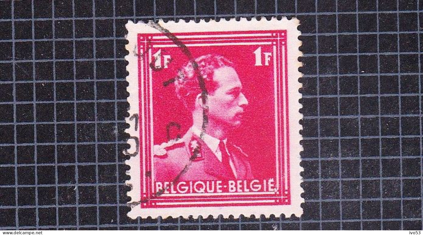 1936 Nr 428 Gestempeld,zonder Gom.Leopold III,type Open Kraag. - 1936-1957 Col Ouvert