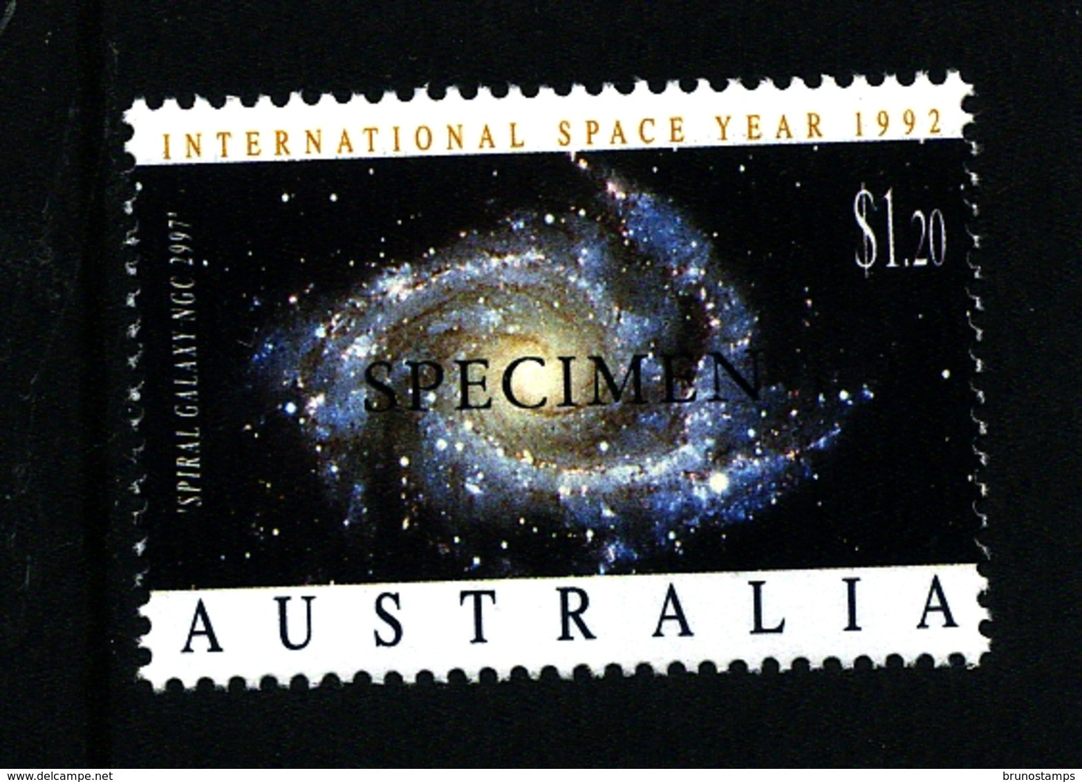 AUSTRALIA - 1993  $  1.20  SPACE  GALAXY  SPECIMEN  OVERPRINTED  MINT NH - Errors, Freaks & Oddities (EFO)