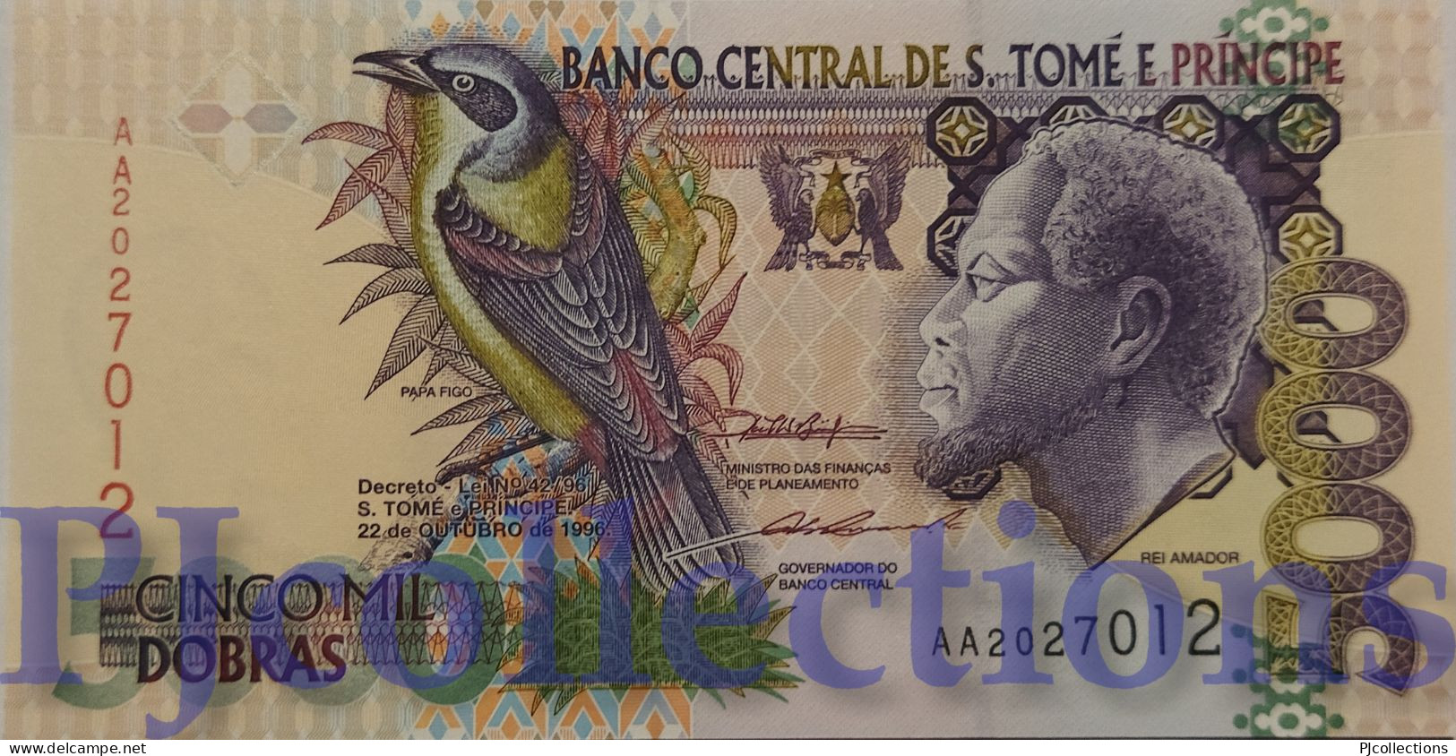 SAINT THOMAS & PRINCE 5000 DOBRAS 1996 PICK 65b UNC - San Tomé Y Príncipe