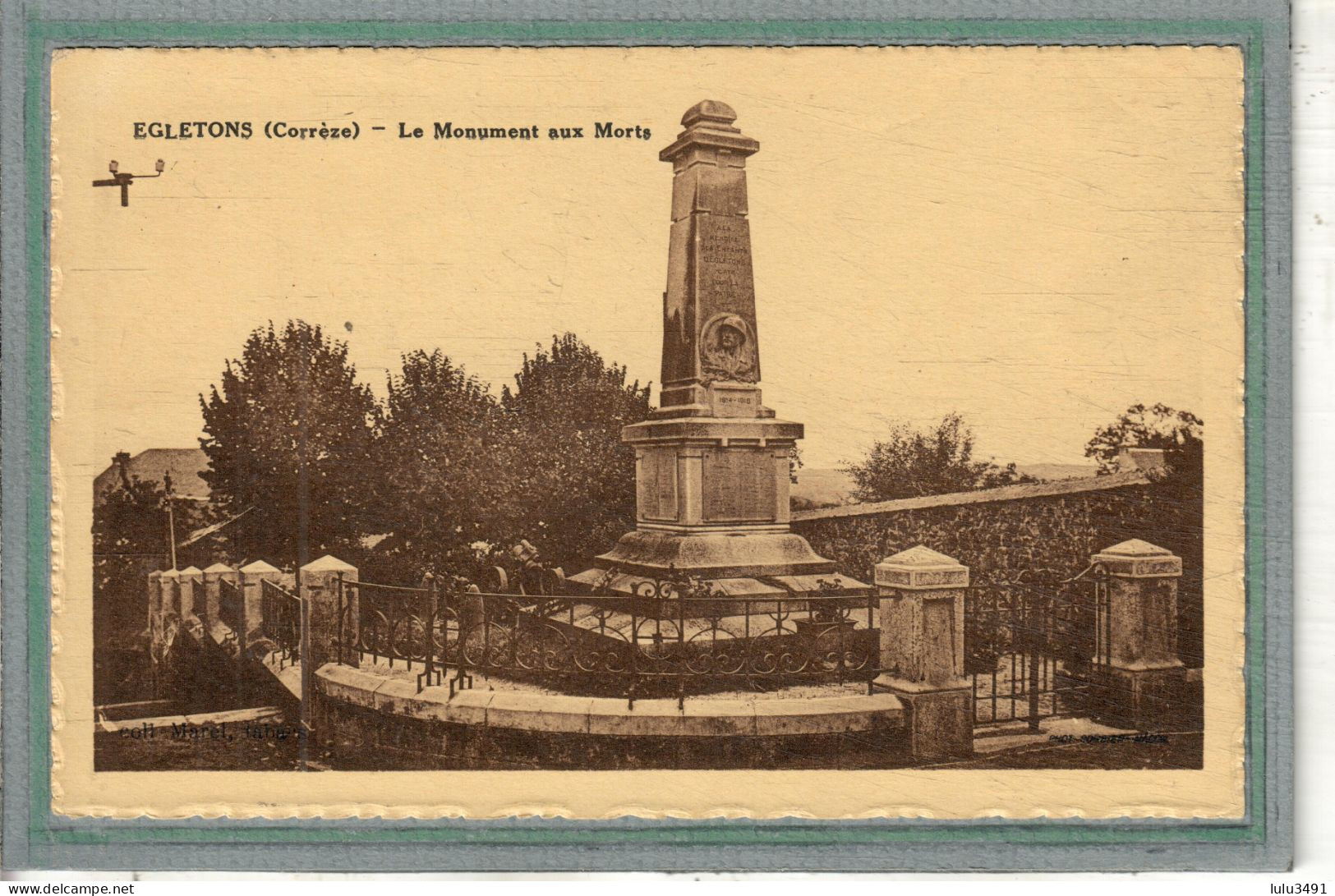 CPA (19) EGLETONS - Aspect Du Monument Aux Morts En 1930 - Egletons