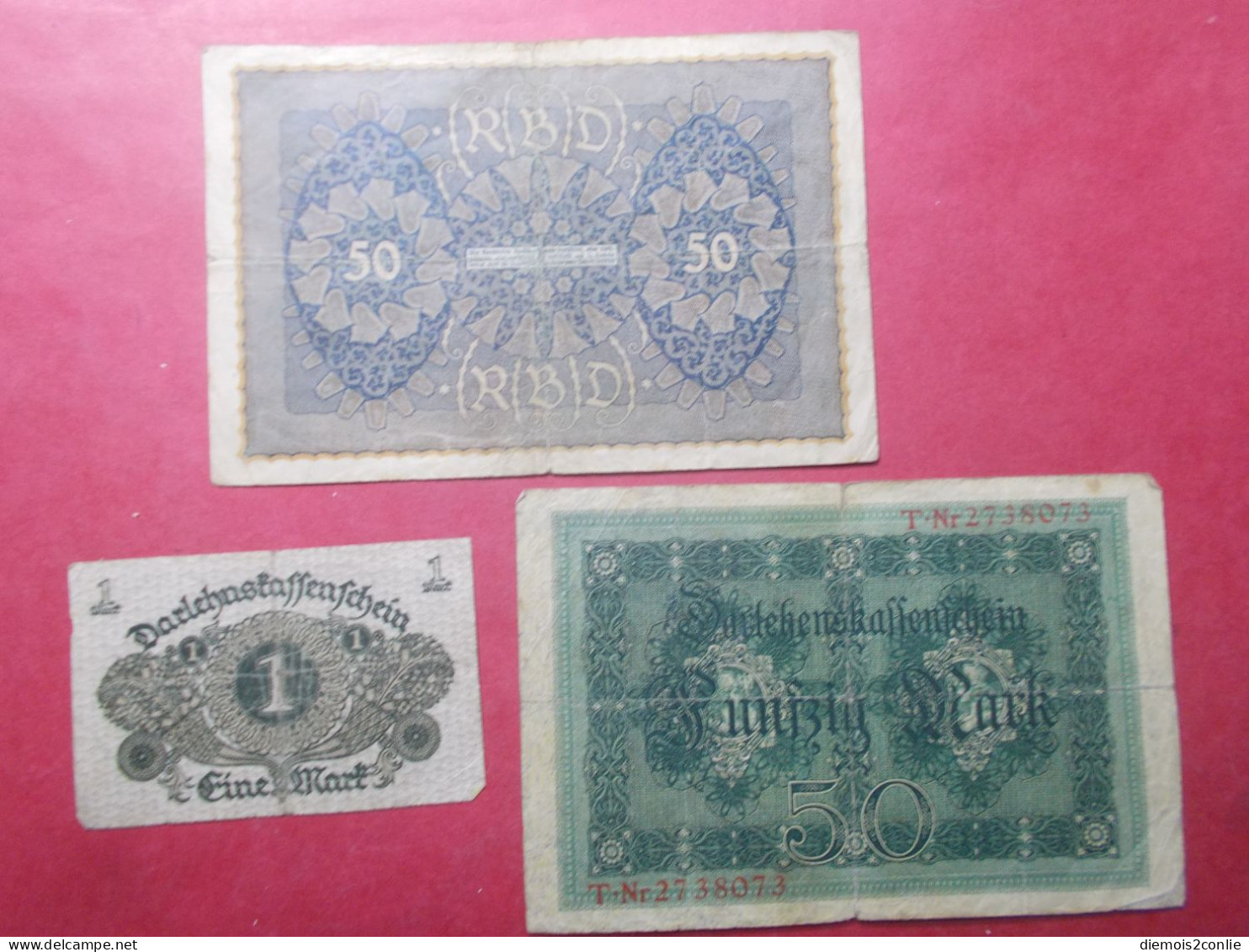 Monnaies - Lot 3 Billets Banque ALLEMAGNE - 1914 1919 1920 (B54) - Collezioni