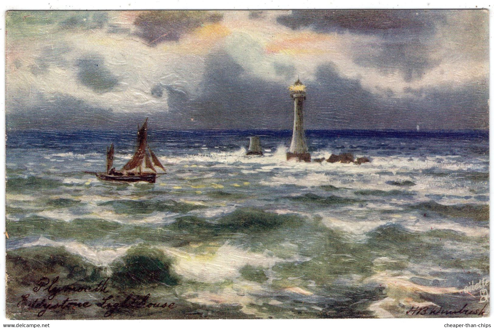 PLYMOUTH - The Eddystone Lighthouse - H.B. Wimbush - Tuck Oilette 7950 - Oilfacsim Finish - Plymouth