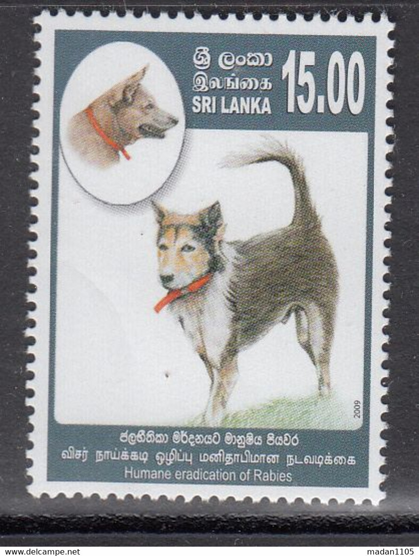 SRI LANKA , 2009,  Humane Eradication Of Rabies, Dog, Fauna,   1 V,   MNH,  (**) - Sri Lanka (Ceylon) (1948-...)