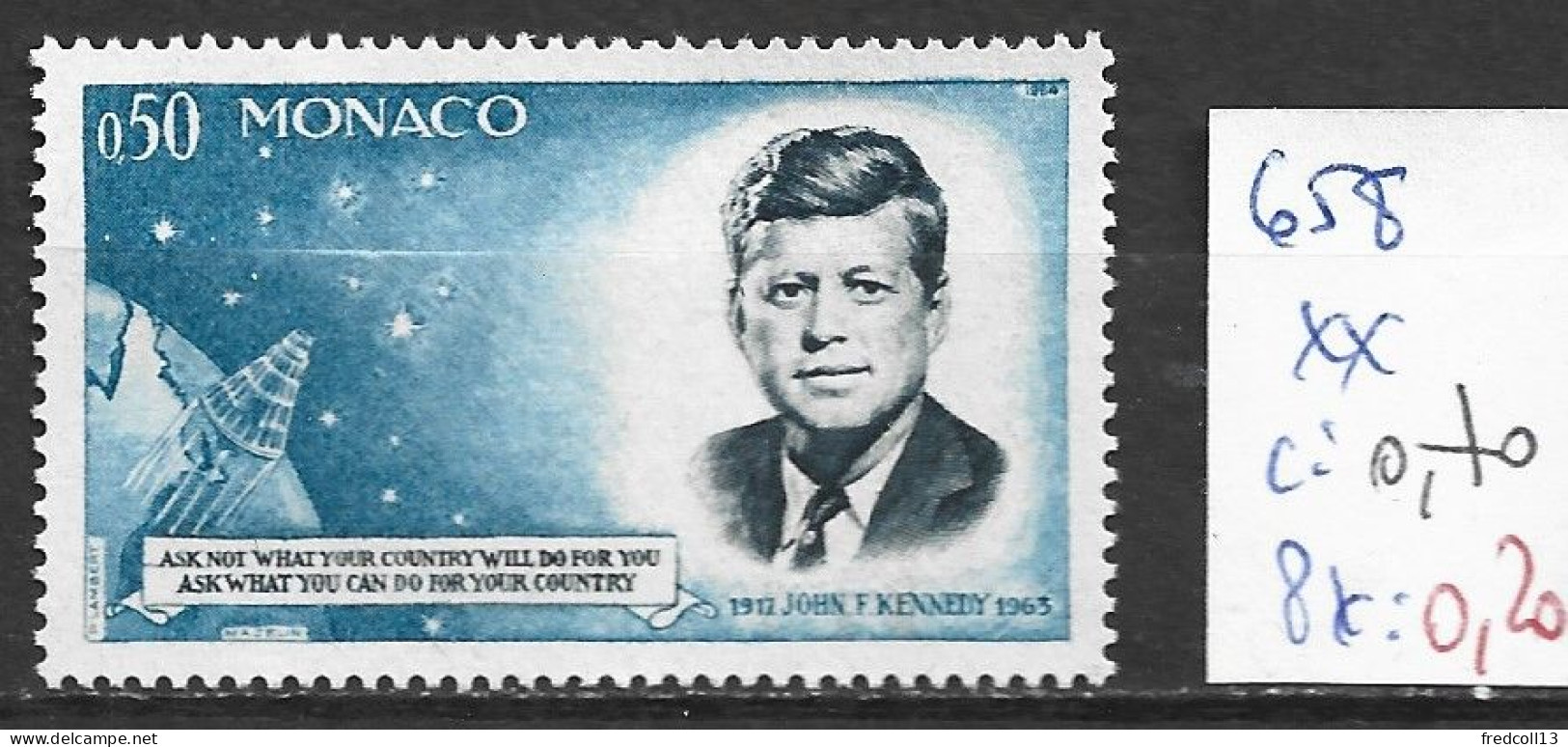 MONACO 658 ** Côte 0.70 € - Kennedy (John F.)