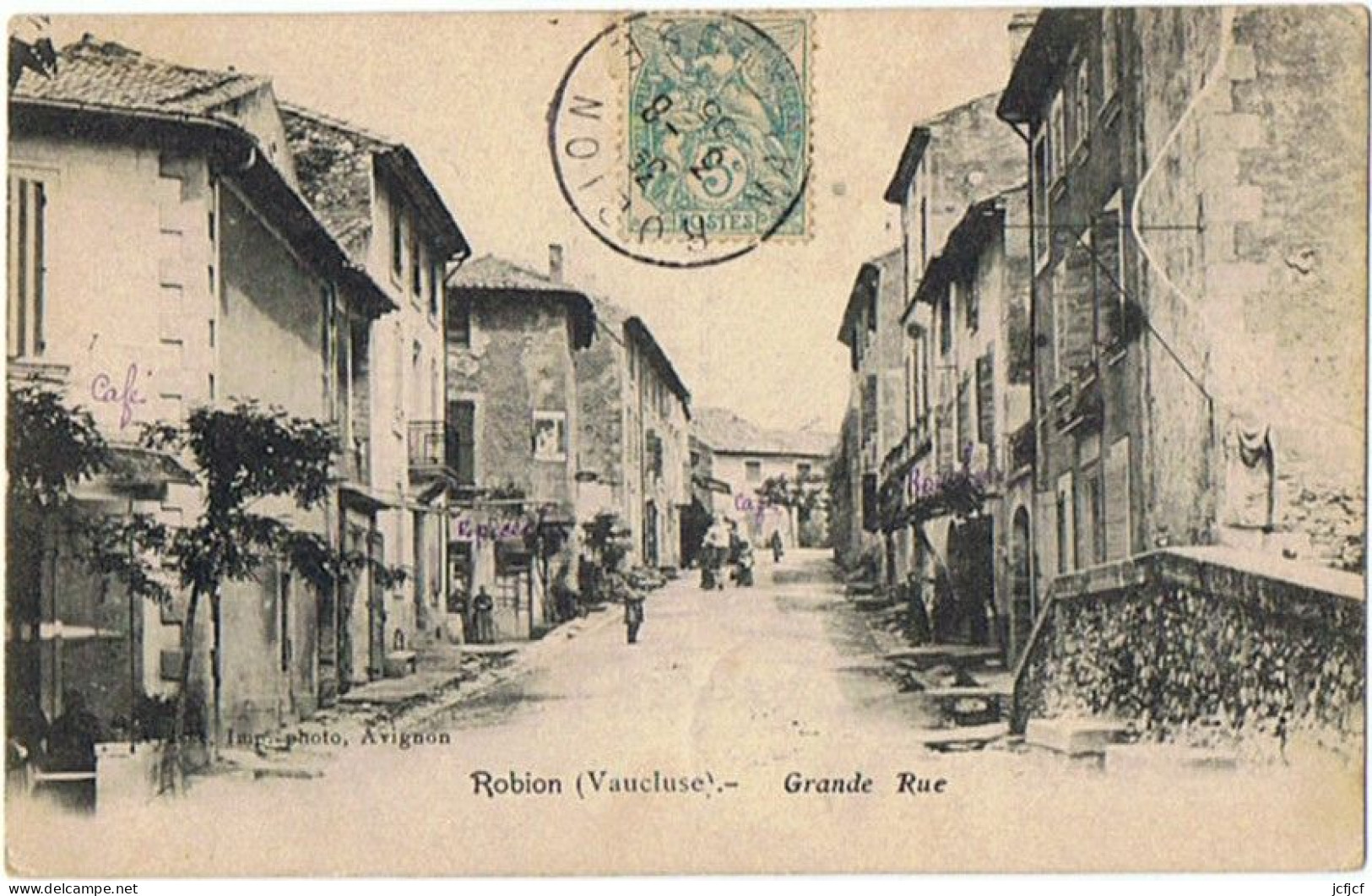 Cpa..84..ROBION..VAUCLUSE..GRANDE RUE - Robion