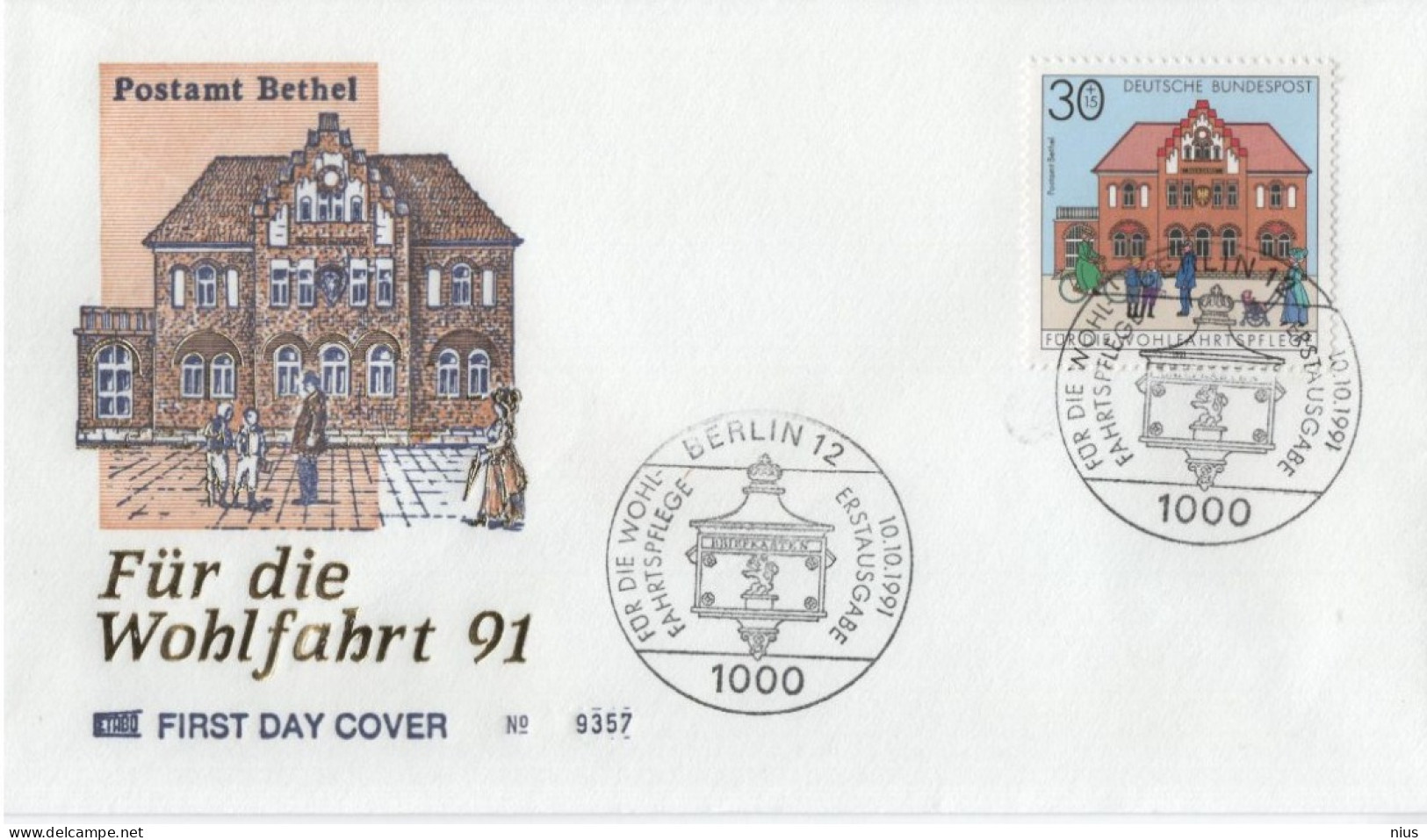 Germany Deutschland 1991 FDC Für Die Wohlfahrtspflege Wohlfahrt Wohlfahrtsmarken, Postamt In Bethel, Canceled In Berlin - 1991-2000