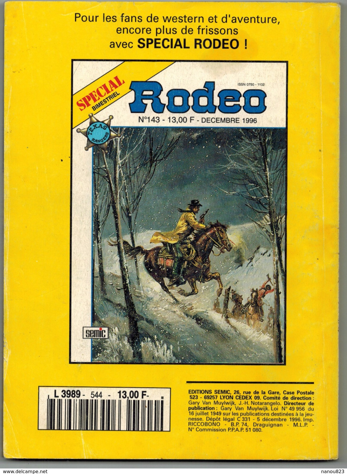 RODEO Edition SEMIC Mensuel N° 544 Décembre 1996 - Rodeo