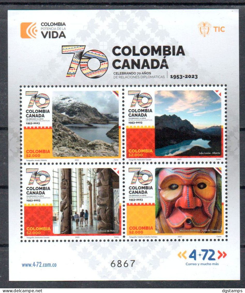 Colombia 2023 ** Celebrating 70 Years Of Diplomatic Relations With Canada: 1953 – 2023.” - Colombia