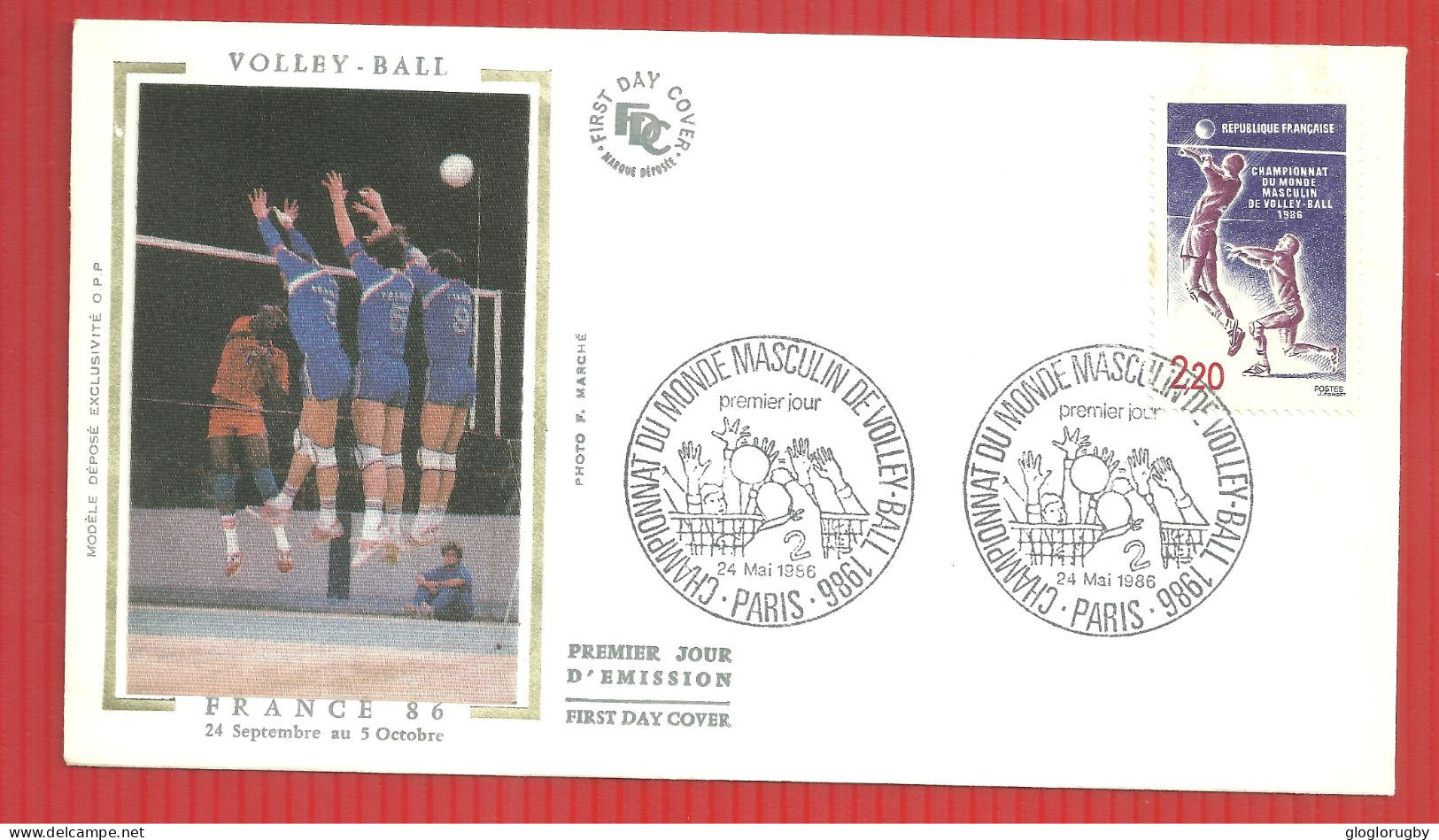 ENVELOPPE  PREMIER JOUR VOLLEY BALL  1986 - Volleyball