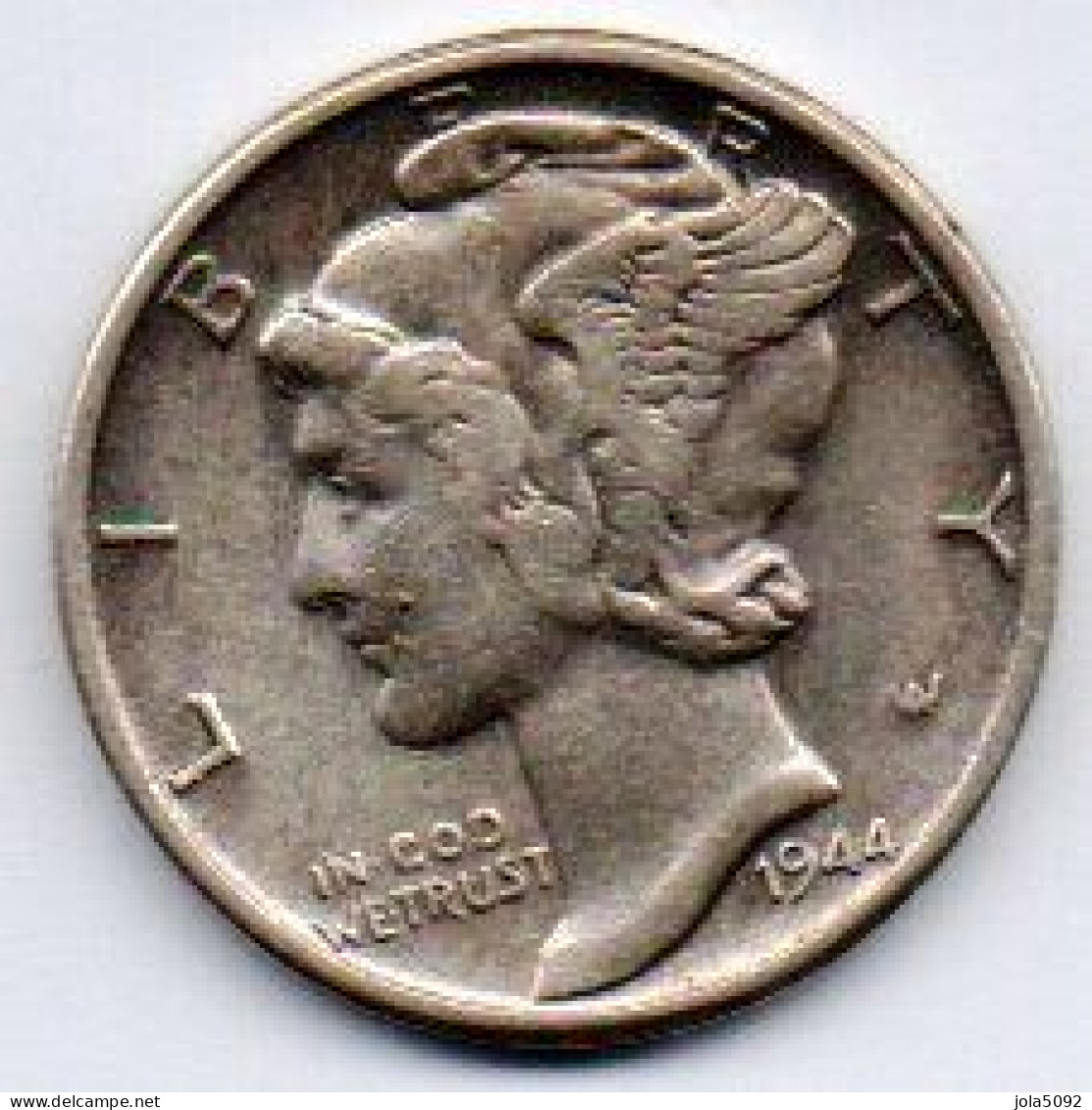 ETATS UNIS. ONE DIME 1944 S SAN FRANCISCO. MERCURY. ARGENT - 1916-1945: Mercury (kwik)