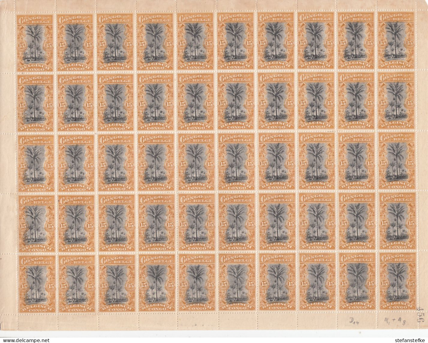 Congo Belge Ocb Nr: 56 ** MNH (zie Scan) III1 + A8, - Full Sheets