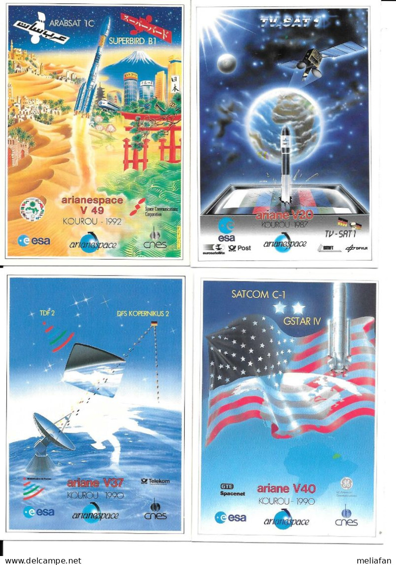 KB554 - AUTOCOLLANTS - FUSEE ARIANE - ARIANESPACE KOUROU - SATELLITE - Stickers