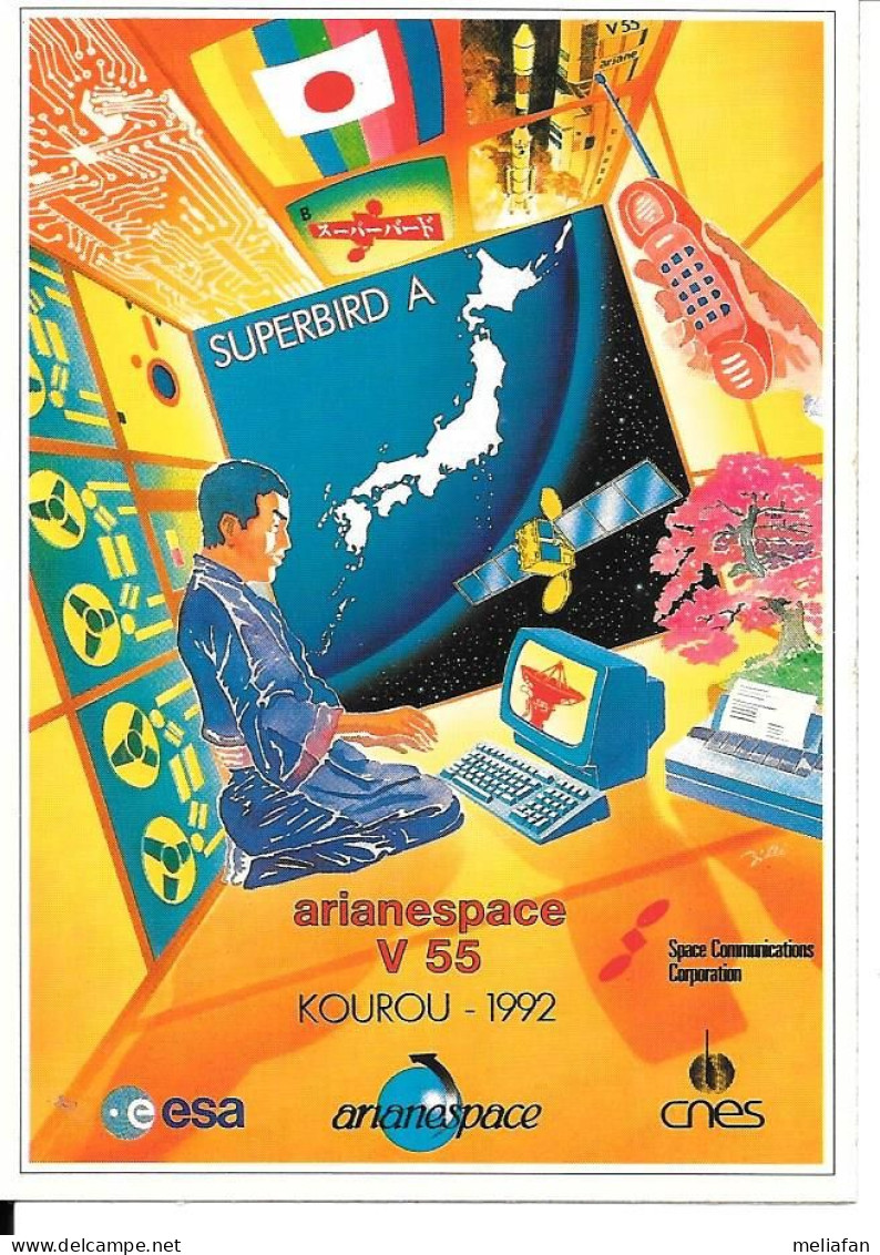 KB554 - AUTOCOLLANTS - FUSEE ARIANE - ARIANESPACE KOUROU - SATELLITE - Stickers