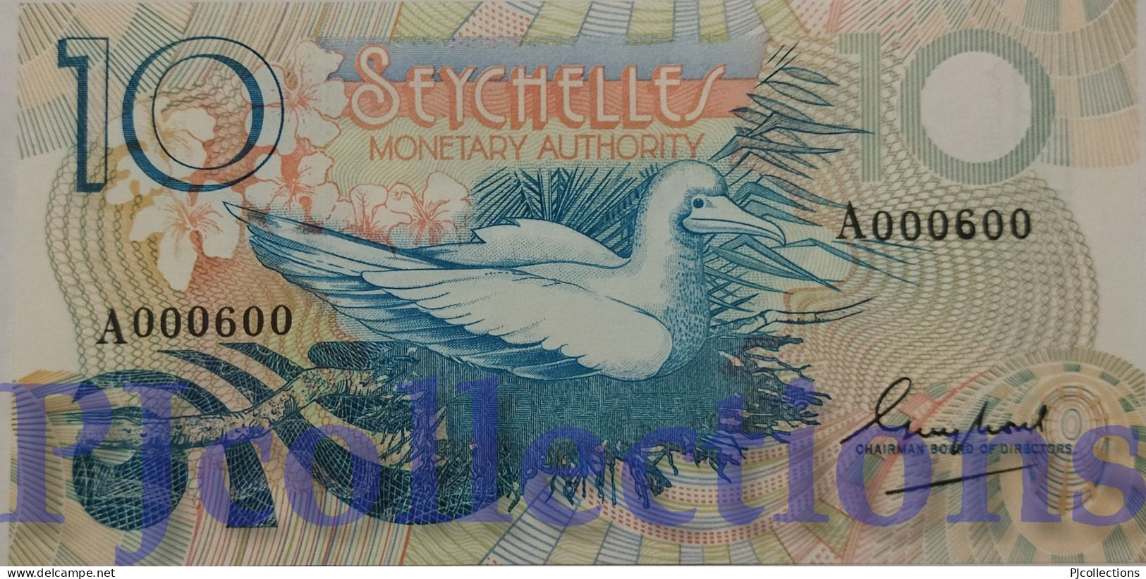 SEYCHELLES 10 RUPEES 1979 PICK 23a LOW & GOOD SERIAL NUMBER "A000600" - Seychellen