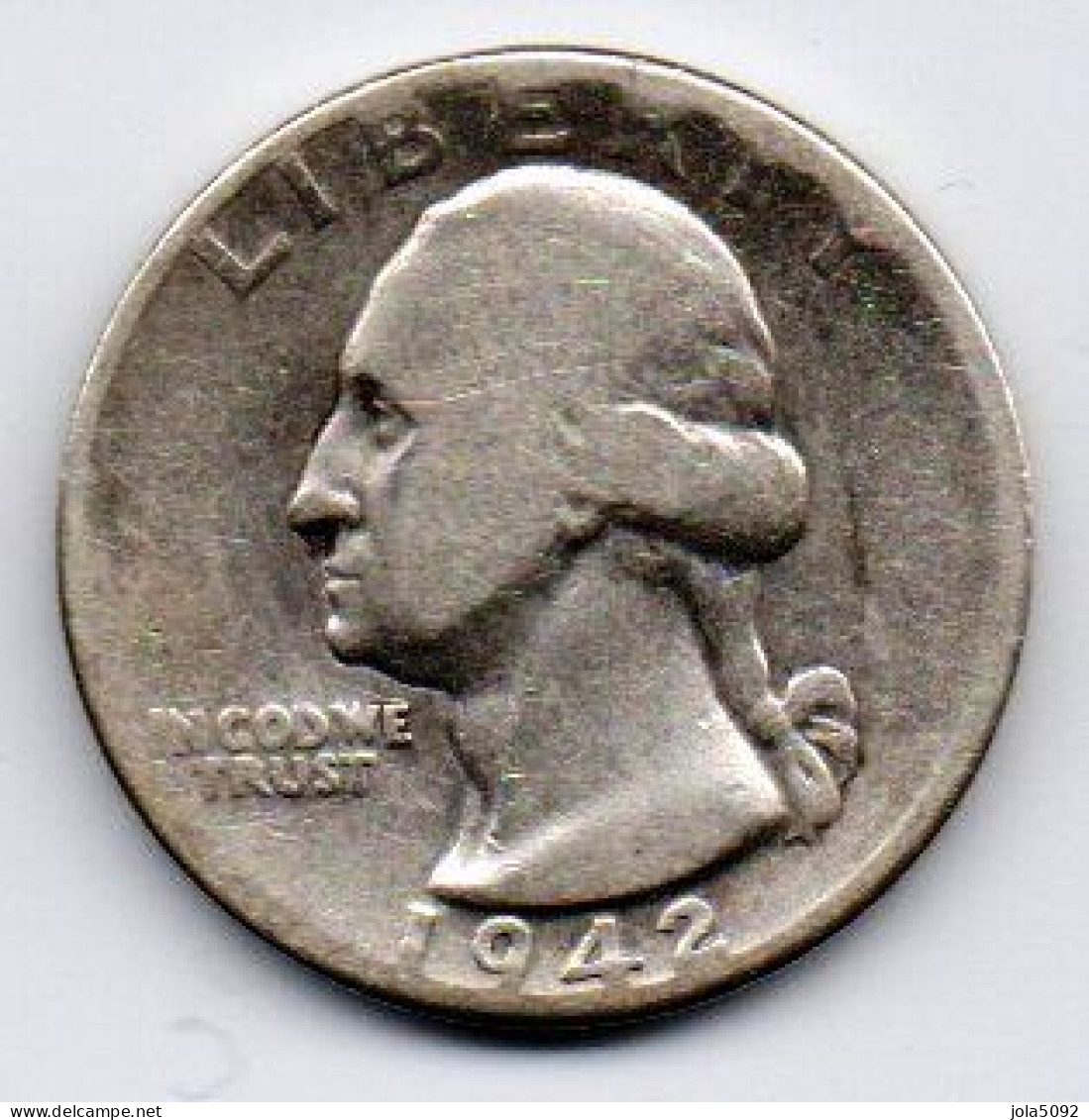 Etats-Unis , Quarter Dollar 1942 D DENVER, Washington , En Argent - 1932-1998: Washington