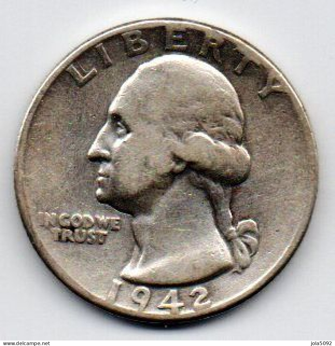 Etats-Unis , Quarter Dollar 1942 D DENVER, Washington , En Argent - 1932-1998: Washington