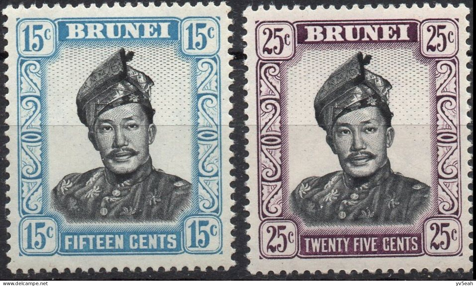 BRUNEI/1964-70/MNH/SC#109-10/ SULTAN OMAR ALI SAIFUDDIN / PARTIAL SET - Brunei (...-1984)