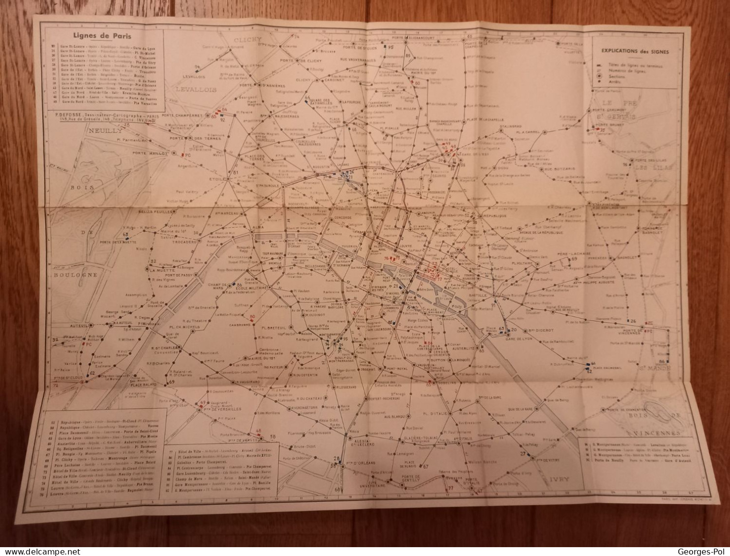 AUTOBUS PARIS - BANLIEUE - Sections Et Arrêts - L'INDISPENSABLE - Avec Plan Double Face 55x41 Cm (probablement 1949)) - Europa