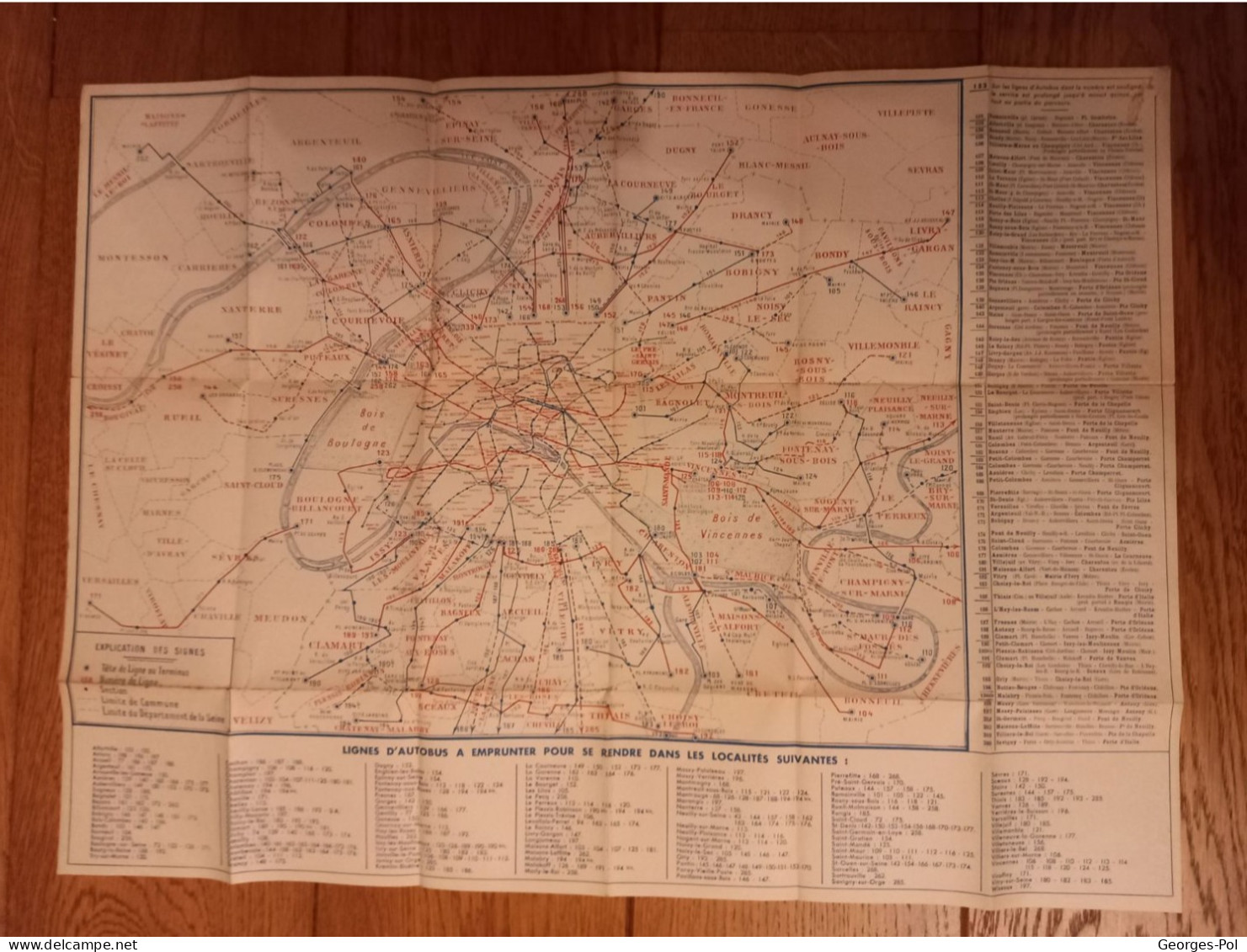 AUTOBUS PARIS - BANLIEUE - Sections Et Arrêts - L'INDISPENSABLE - Avec Plan Double Face 55x41 Cm (probablement 1949)) - Europe