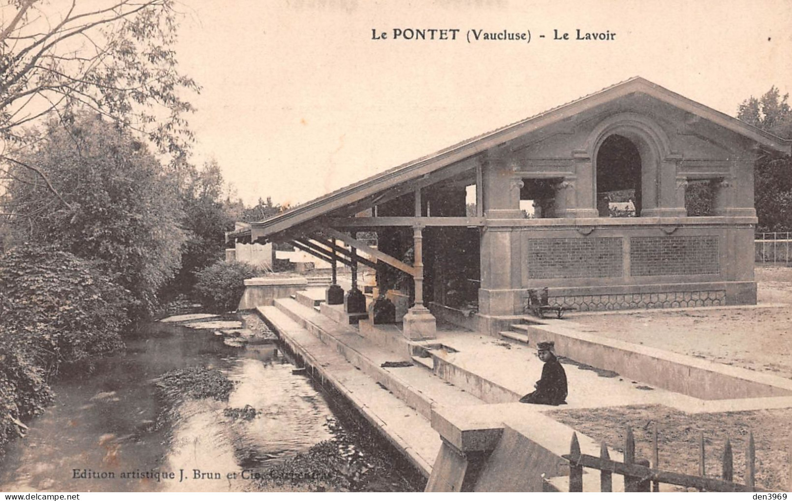 Le PONTET (Vaucluse) - Le Lavoir - Voyagé 1914 (2 Scans) Duroux, 28 Rue Du Treuil à Saint-Etienne - Le Pontet