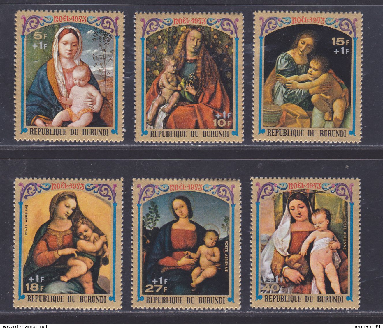 BURUNDI N°  580 à 582, A316 à 318 ** MNH Neufs Sans Charnière, TB (D6560) Noël, Tableaux Religieux, Surchargés -1973 - Unused Stamps