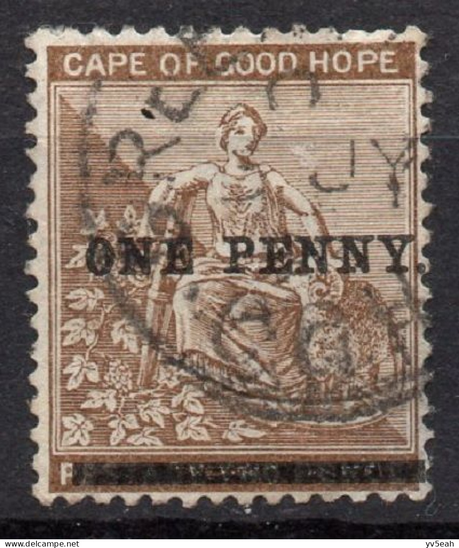 CAPE OF GOOD HOPE/1893/USED/SC#58/ HOPE SEATED / 1p ON 2p BISTER - Cape Of Good Hope (1853-1904)