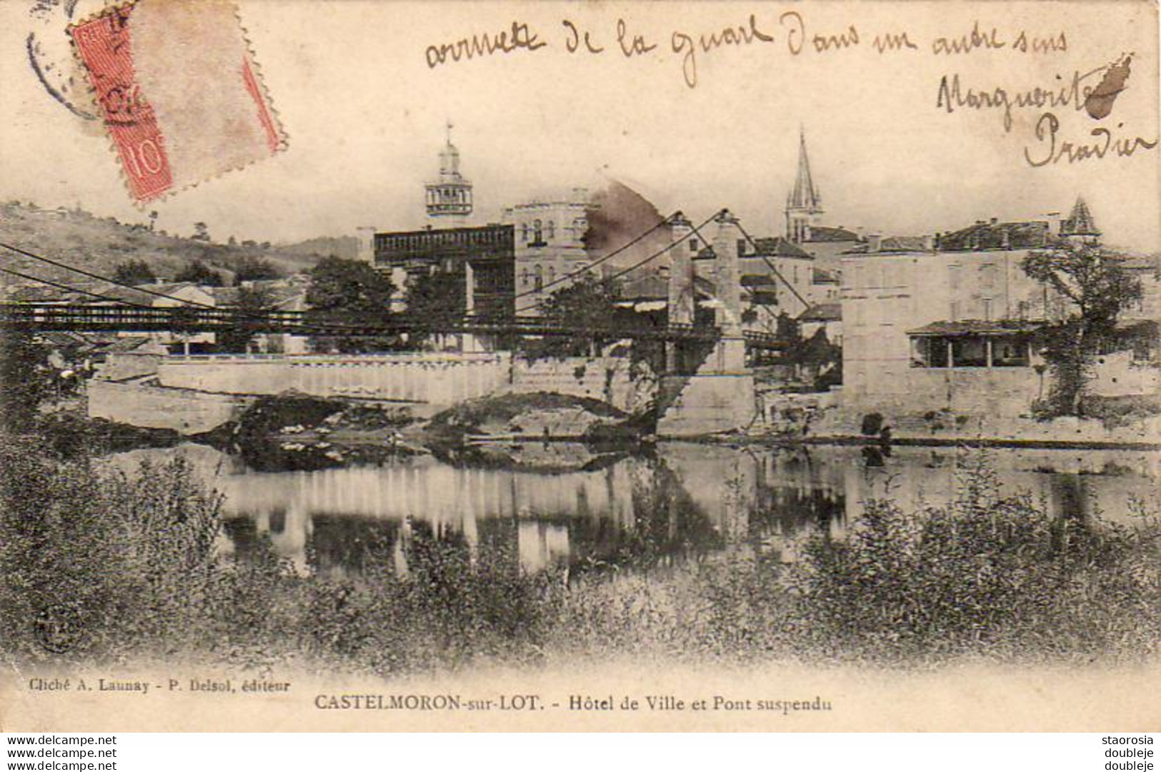 D47  CASTELMORON SUR LOT  Hôtel De Ville Et Pont Suspendu      ....... - Castelmoron