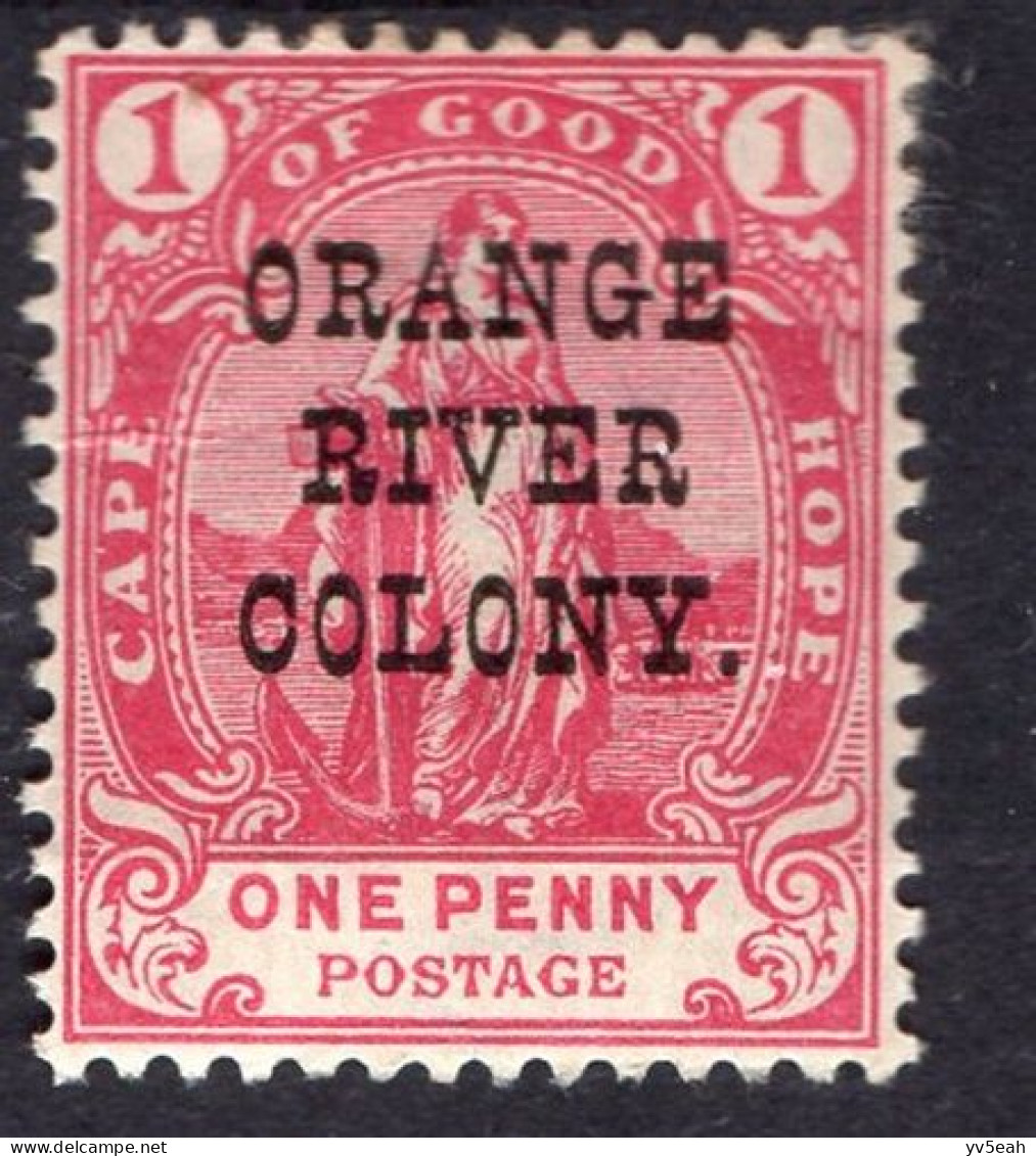 ORANGE RIVER COLONY/1902/MH/SC#56/HOPE SEATED / OVERPRINTED / 1 P CARMINE ROSE - Stato Libero Dell'Orange (1868-1909)