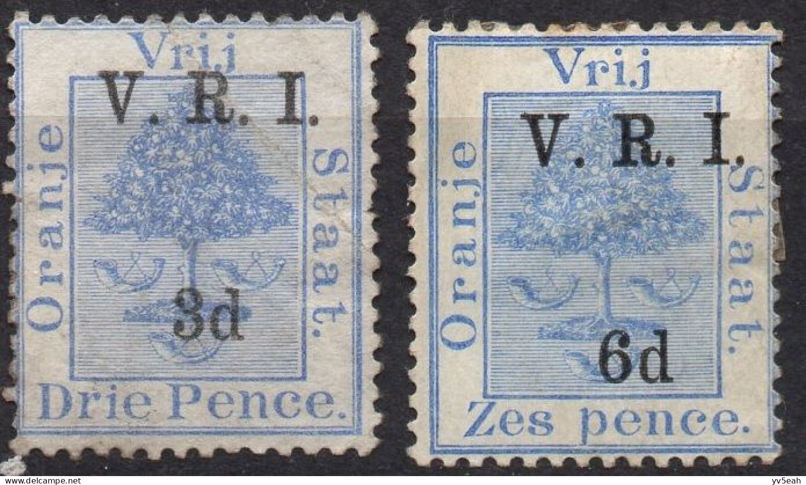 ORANGE RIVER COLONY/1900//SC#48_MNG, 51_MH/ ORANGE TREE / SURCHARGED / ISSUED UNDER BRITHISH OCUPATION  / PARTIAL SET - Oranje Vrijstaat (1868-1909)