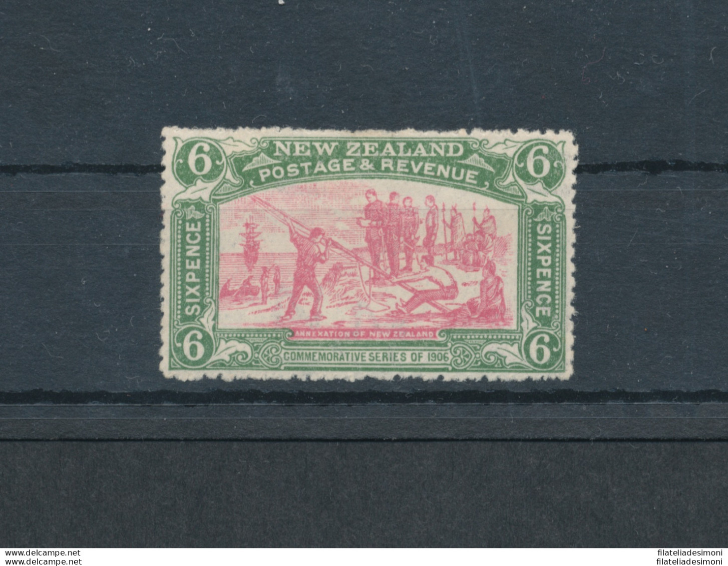 1906 NEW ZEALAND - Stanley Gibbons N. 373 - 6 D. Pink And Olive Green - MH* - Autres & Non Classés